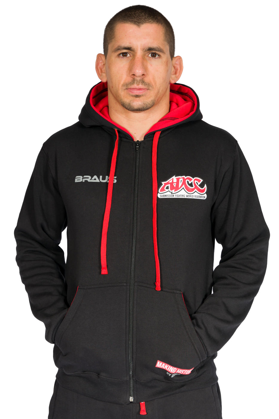 ADCC Zip up Hoodie Apparel Black by Braus Fight