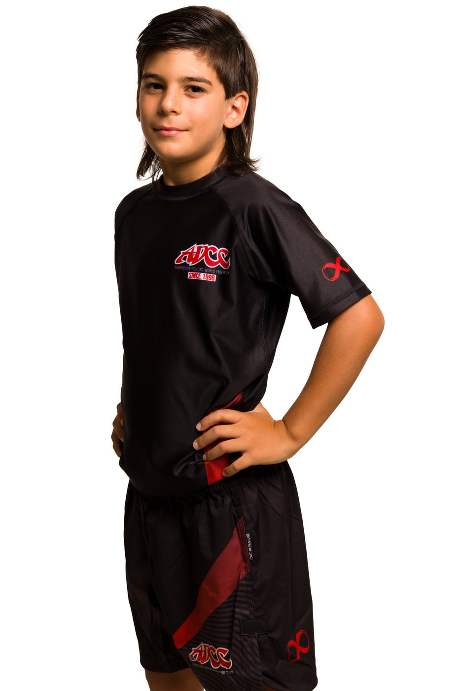 ADCC Original Rash Guard Short Sleeve Black Kids