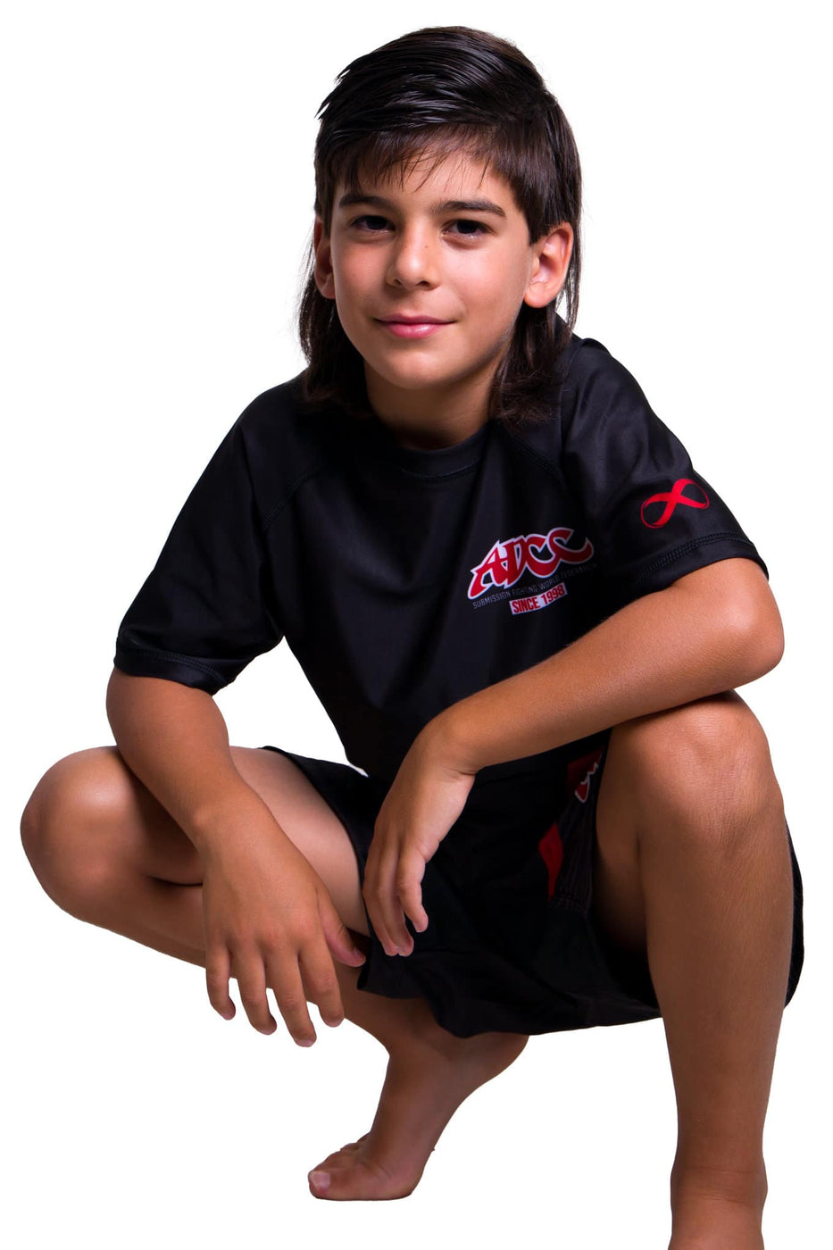 ADCC Original Rash Guard Short Sleeve Black Kids