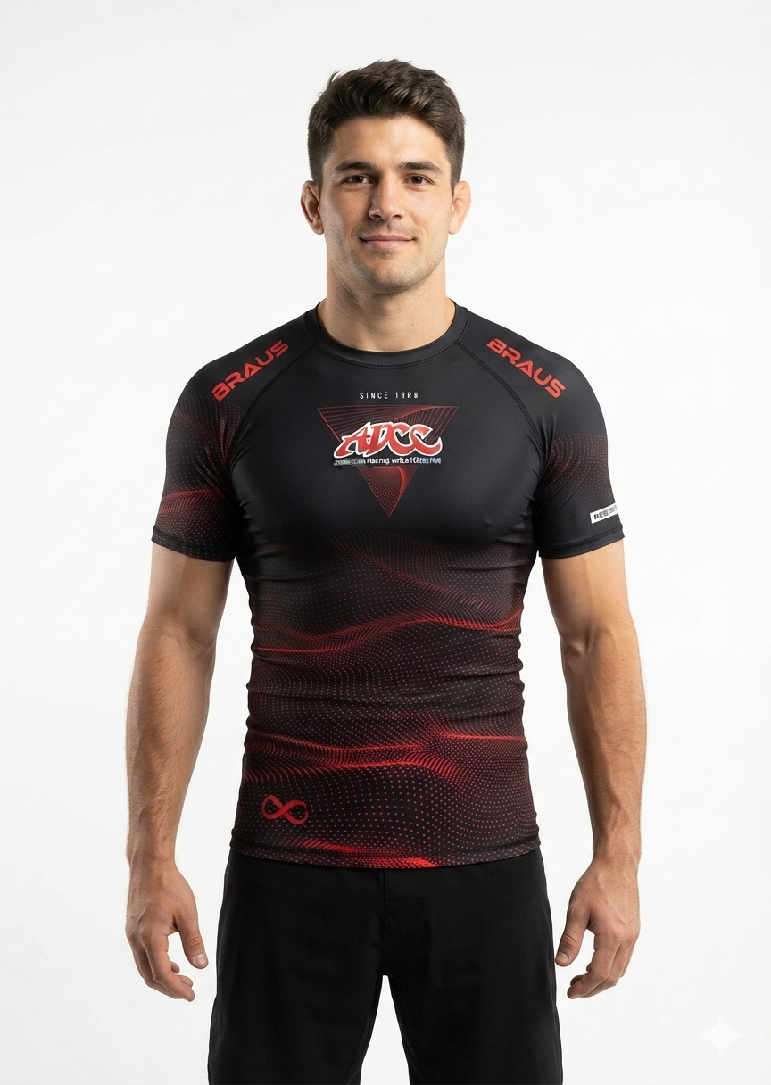 ADCC Infinite Rash Guard Short Sleeve - Black (Adult)