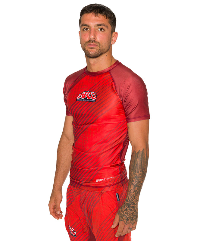 ADCC Red No Gi Rash Guard Short Sleeve – Braus Fight ADCC