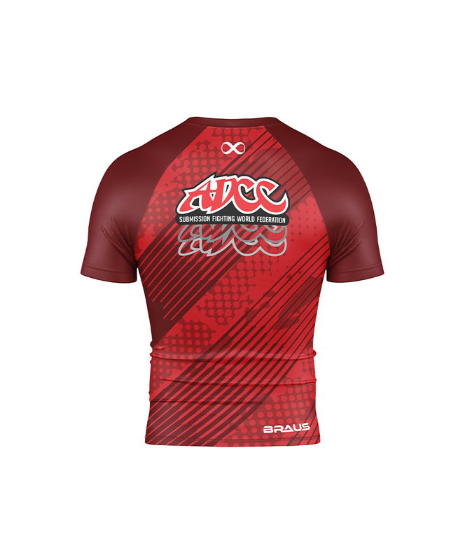 ADCC Red No Gi Rash Guard Short Sleeve – Braus Fight ADCC