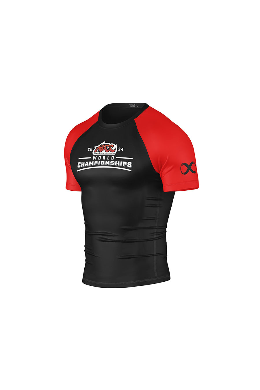 ADCC WC1 Red Black Rash Guard Short Sleeve