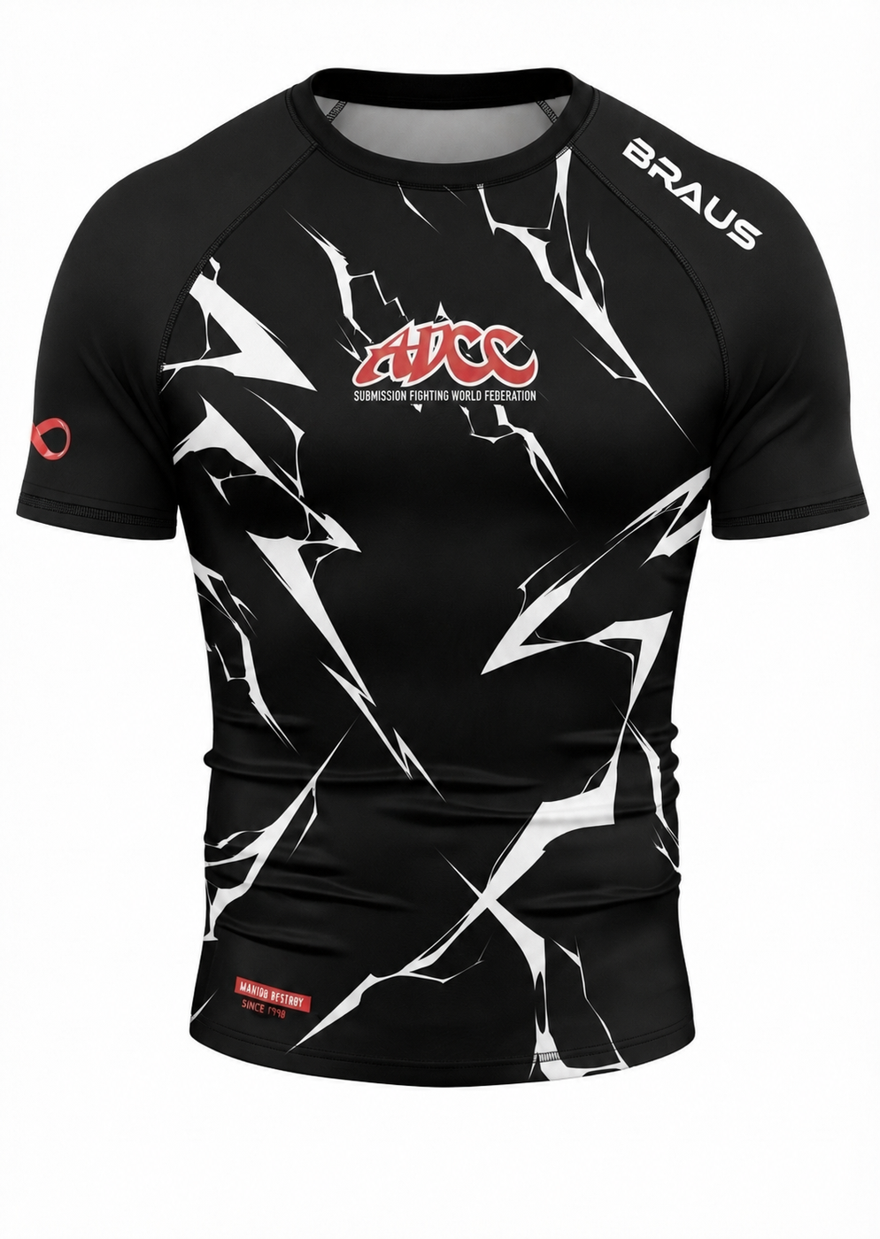ADCC Lightning Rash Guard Short Sleeve - Black (Adult)
